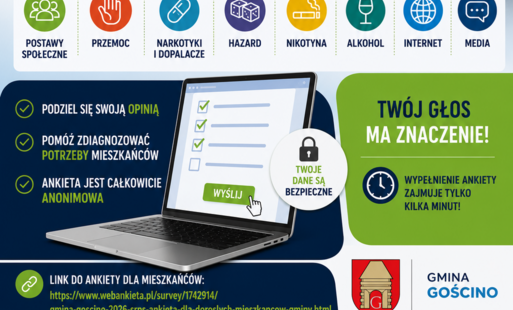 Zdjęcie do Diagnoza lokalnych zagrożeń społecznych &ndash; ankieta dla mieszkańc&oacute;w Gminy Gościno